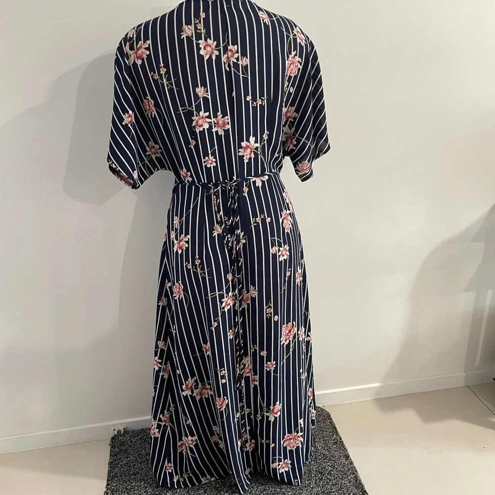 Ally Wrap Floral Maxi Stripe Dress - Picture 5 of 9